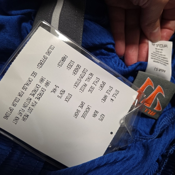 NWT Men's Blue Athletic Shorts with Number 34 - Picture 3 of 3